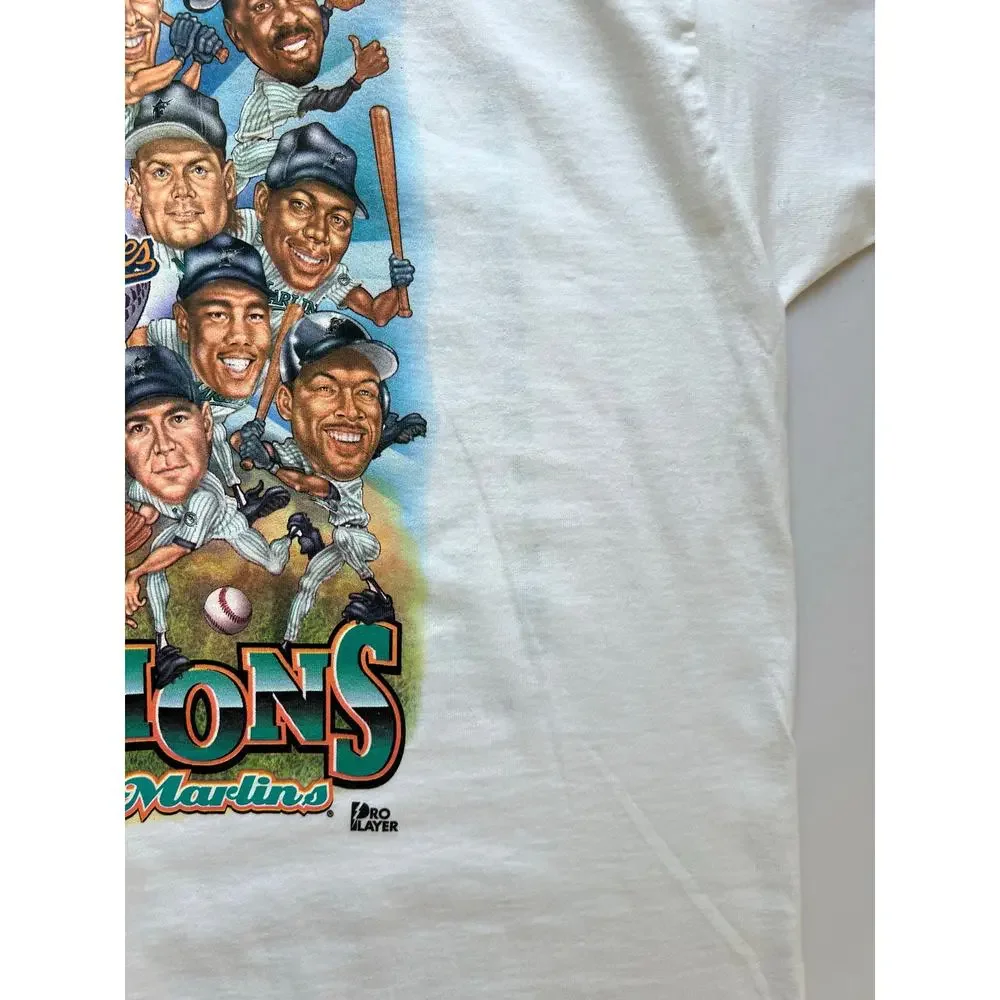 Vintage Florida Marlins Caricature World Series Champs 1997 MLB Baseball T Shirt - Picture 11 of 12